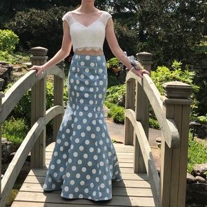 La Femme Two Piece Prom Dress